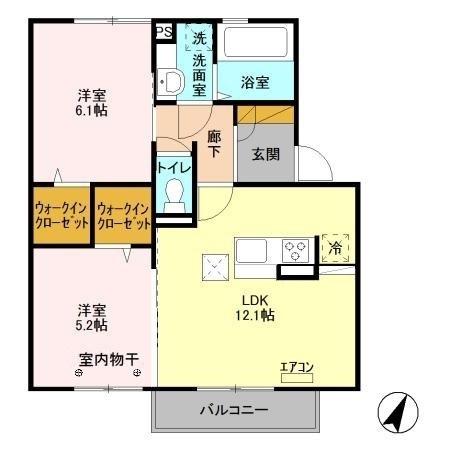 テラセゾン(2LDK/1階)の間取り写真