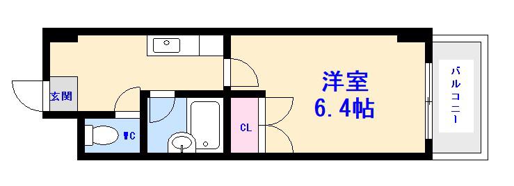 サンパレス横川(1K/8階)の間取り写真