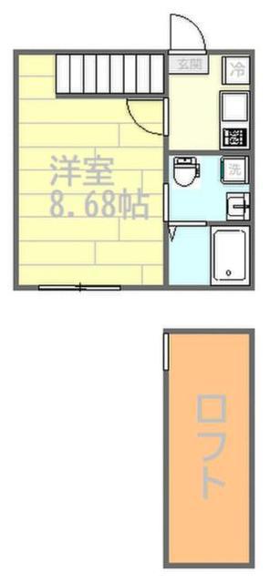 LUONTO古淵(1K/1階)の間取り写真