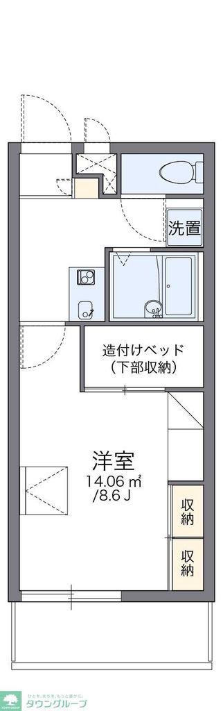 レオパレスKENT(1K/1階)の間取り写真