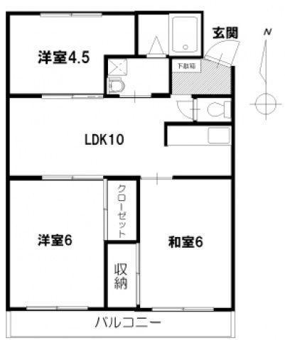 ピュアマンション(3DK/1階)の間取り写真
