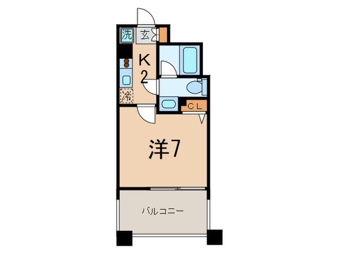 レジディア島津山(1K/7階)の間取り写真