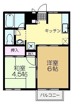 ハイツ小池(2DK/2階)の間取り写真