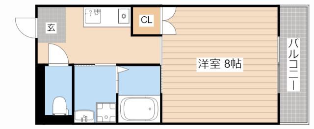コーポことぶきII(1K/3階)の間取り写真