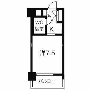 ダイアパレス築地(1K/3階)の間取り写真