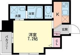 セレニテ本町グランデ(1K/6階)の間取り写真