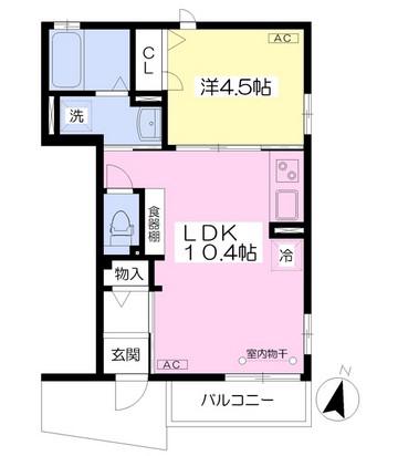 エルブランコ(1LDK/1階)の間取り写真
