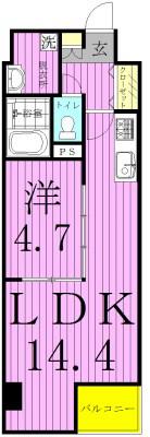 シュヴァルブラン白馬(1LDK/2階)の間取り写真
