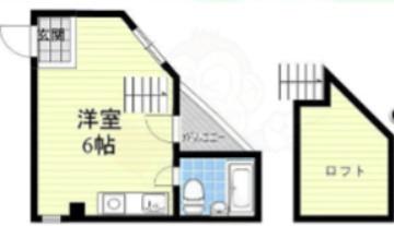 アスカ藤(ワンルーム/2階)の間取り写真