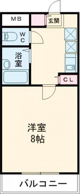 ウエストヒルズFUJIWO(1K/3階)の間取り写真