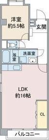 フジパークハイツ A棟・B棟(1LDK/4階)の間取り写真
