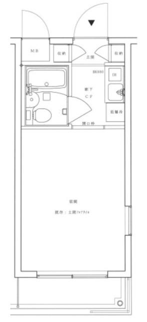 ユースフル祐天寺NO.2(1K/1階)の間取り写真
