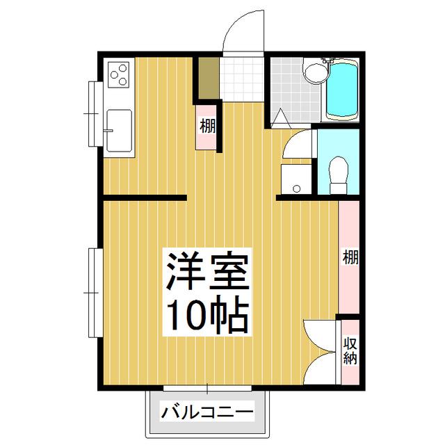 ワタベコーポ(ワンルーム/1階)の間取り写真