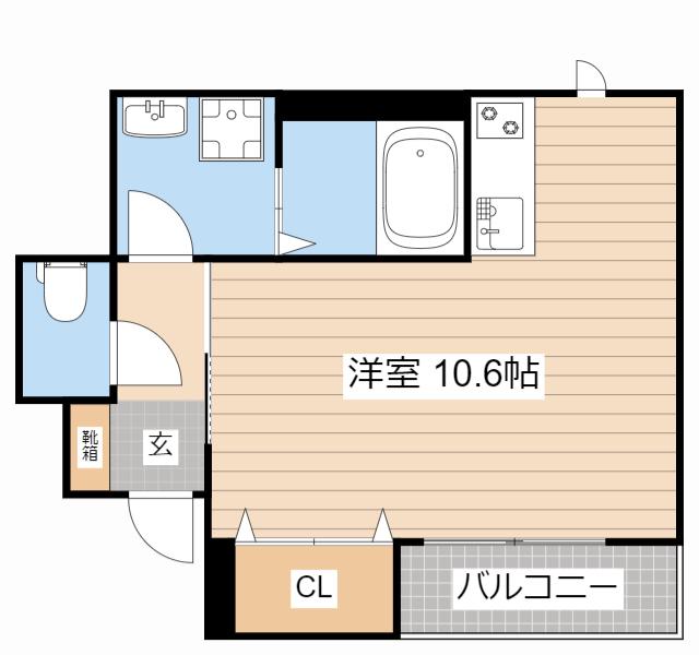 IMPERIAL HOUSE(ワンルーム/1階)の間取り写真
