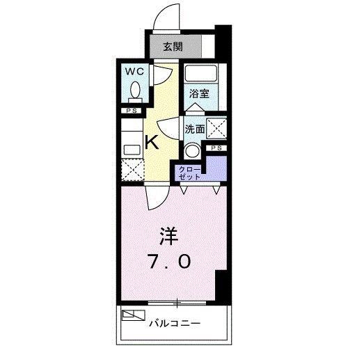 SASON(1K/7階)の間取り写真