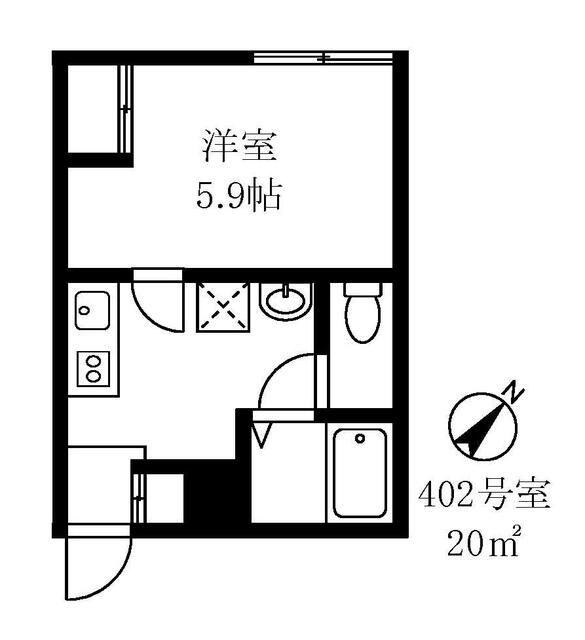 早稲田鶴巻IMAハウス(1K/4階)の間取り写真