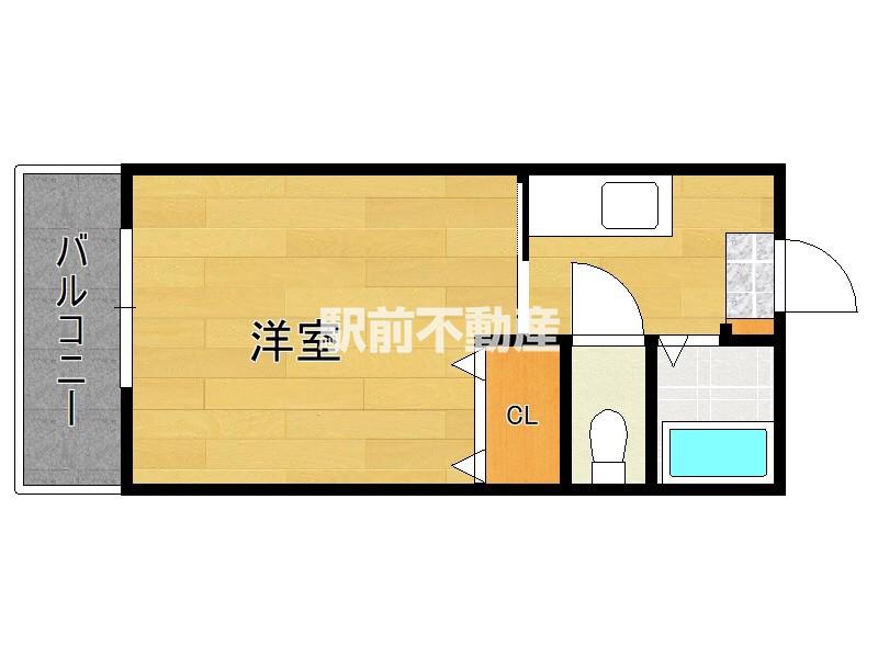 ヴィラサージュI(1K/2階)の間取り写真