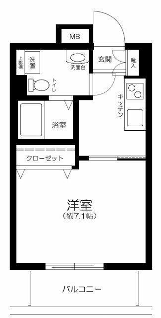 BLESS SETAGAYA(1K/2階)の間取り写真