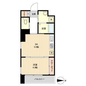 LA DOUCEUR片平(1DK/5階)の間取り写真