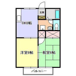 セジュールひまわり(2DK/1階)の間取り写真