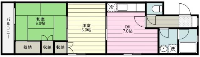 ララポートみずほ(2DK/1階)の間取り写真