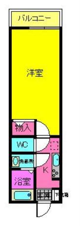 ポポラーレ(1K/2階)の間取り写真