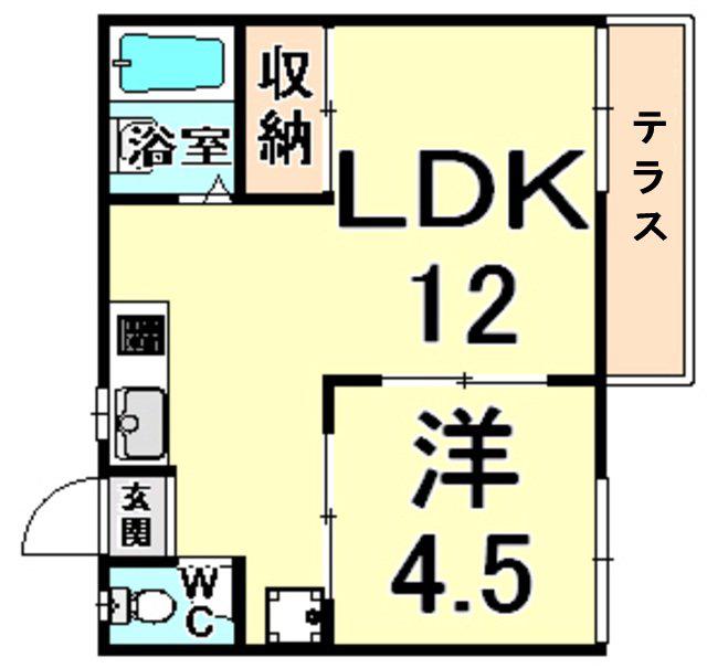 カーサ西台(1LDK/1階)の間取り写真