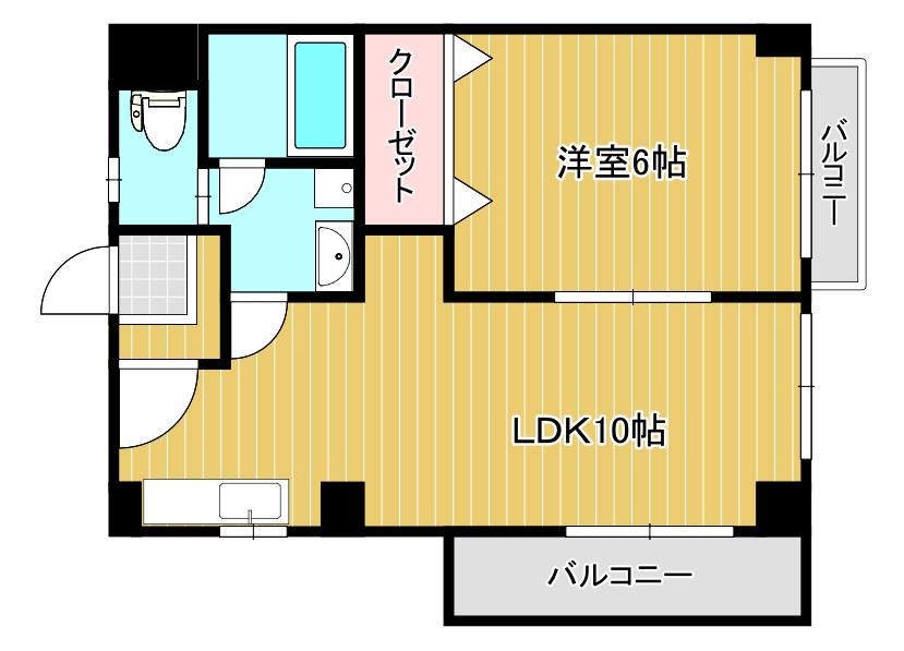 MORINO第一ビル(1LDK/2階)の間取り写真