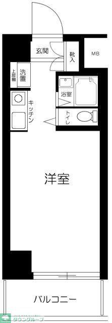 スカイノブレ川崎柳町(ワンルーム/6階)の間取り写真