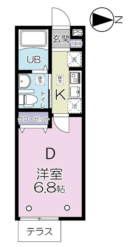 グランビル清水(1K/1階)の間取り写真