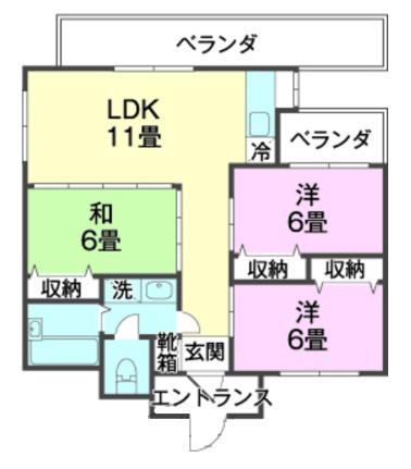 OASIS HIGA(3LDK/4階)の間取り写真