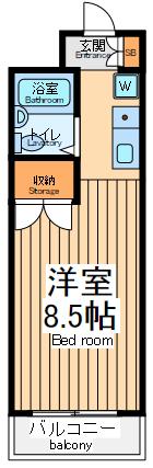 ステイエム相模原南(ワンルーム/4階)の間取り写真