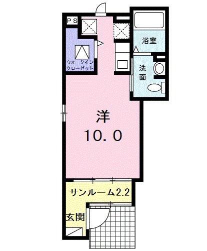 ライゼ イヅミヤ II(ワンルーム/1階)の間取り写真