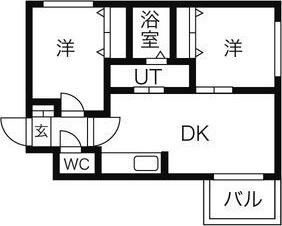プロヴィデンス北円山(2LDK/1階)の間取り写真