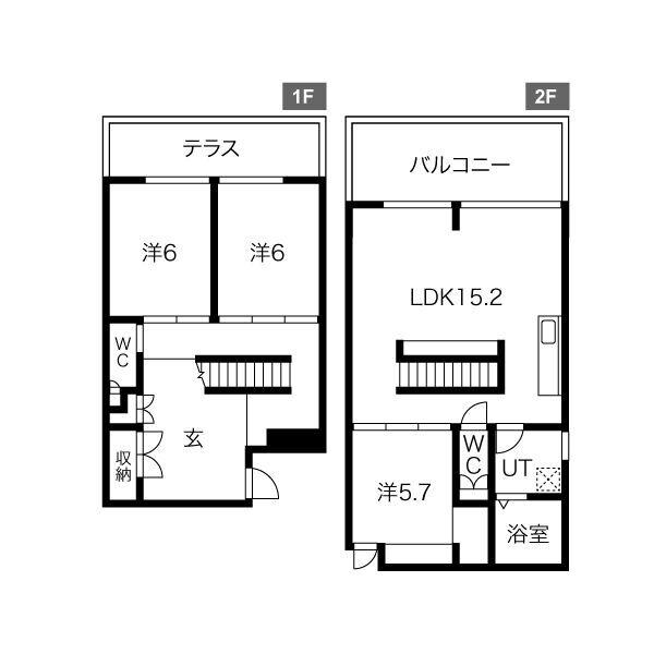 ゼニバコキキュウ(3LDK/1階)の間取り写真
