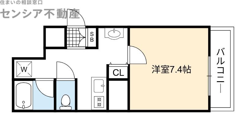M`LIFE森ノ宮(1K/3階)の間取り写真