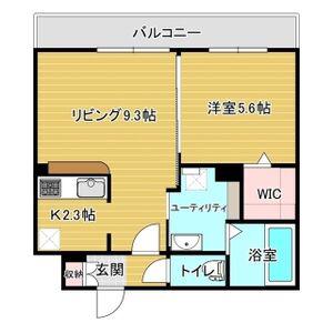 レジデンス北野ヒルズII(1LDK/5階)の間取り写真