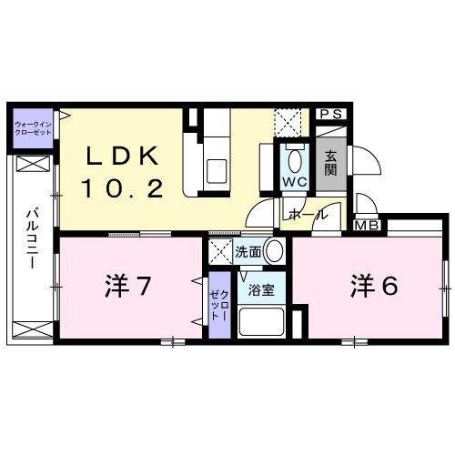 ラ・セリーナ中野 K・M・H(2LDK/3階)の間取り写真