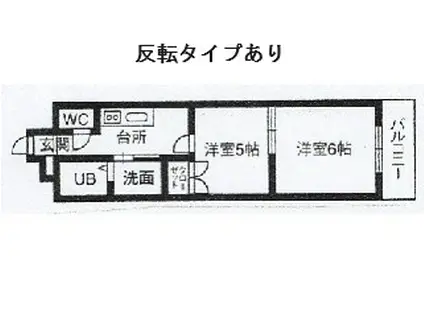 ルーセント城見(2K/3階)の間取り写真