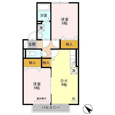 ドエル59(2DK/2階)の間取り写真