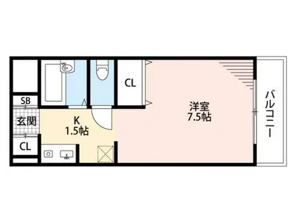 コパンジューヌIII(ワンルーム/4階)の間取り写真