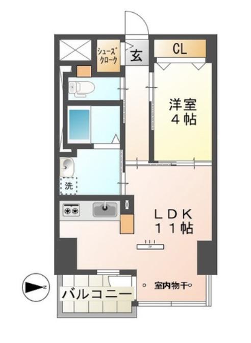 CONFORTO紺屋町(1LDK/5階)の間取り写真