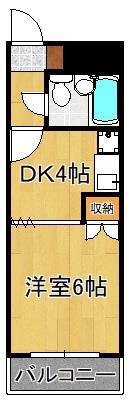 第14共立ビル(1DK/3階)の間取り写真