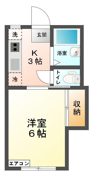 アメニティ宮田(1K/1階)の間取り写真