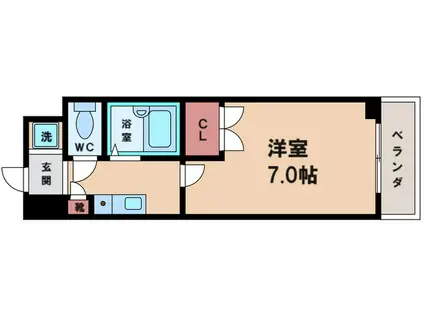 コスモコート大南(1K/3階)の間取り写真