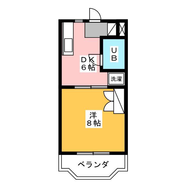 マンションカトレアI(1DK/1階)の間取り写真