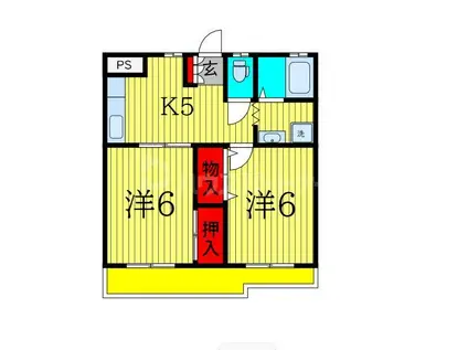 マーサ・コーポラス(2K/2階)の間取り写真