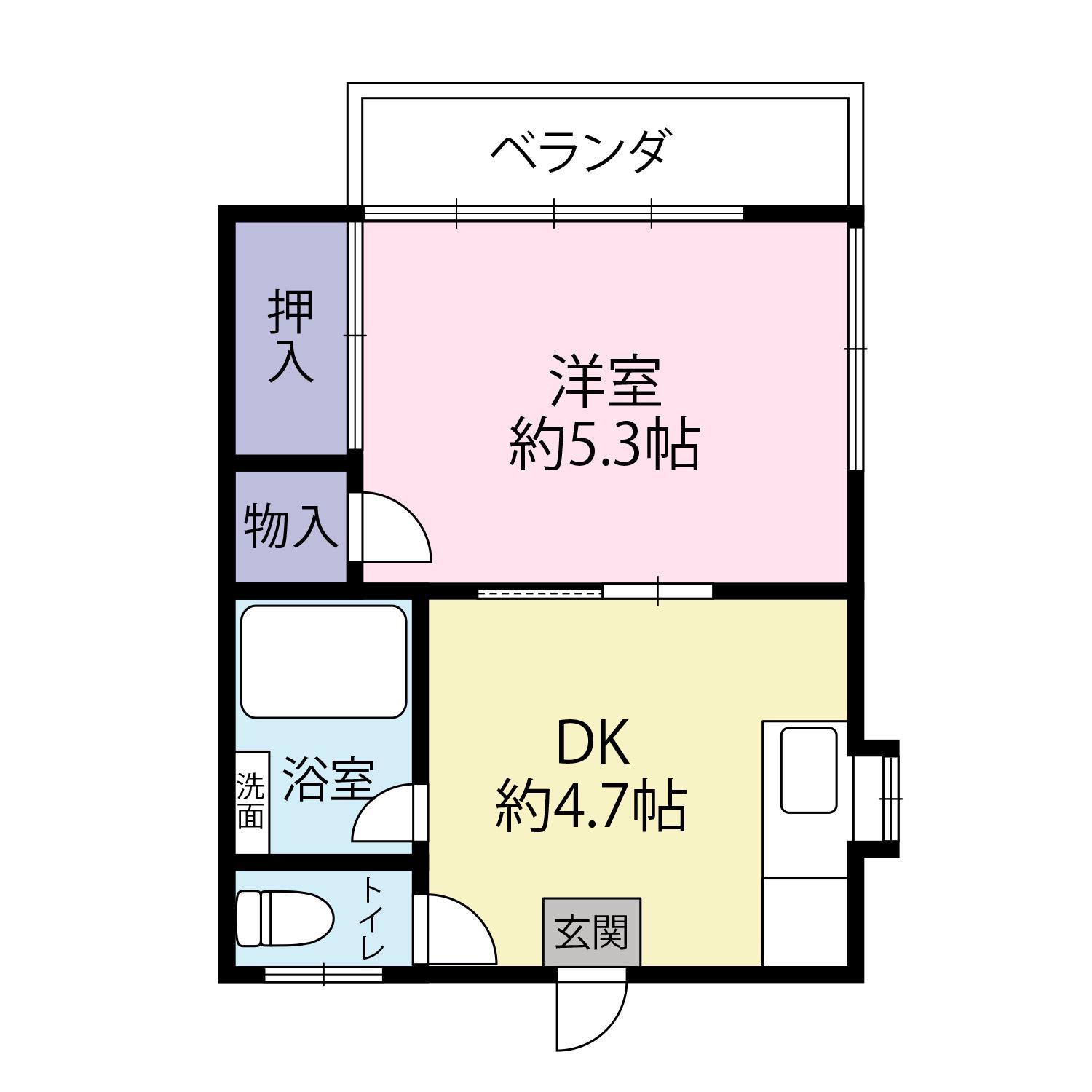 サニーハイツ(1DK/2階)の間取り写真