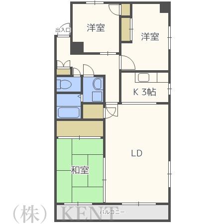 マンションE・S(3LDK/3階)の間取り写真