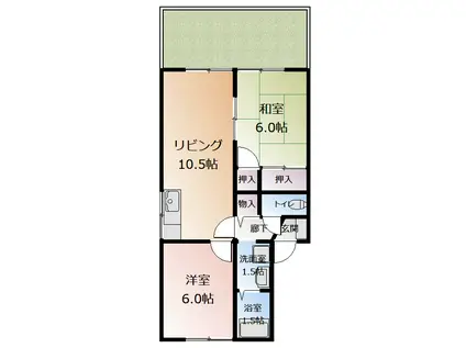 アビテフォーレ(2LDK/1階)の間取り写真